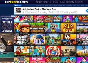 How myfreegames.net looks like on a tablet such as an iPad.