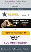 How mygrande.com looks like on a mobile device such as an iPhone.