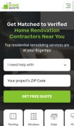 How myhomequote.com looks like on a mobile device such as an iPhone.