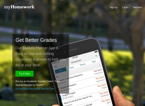 How myhomeworkapp.com looks like on a tablet such as an iPad.