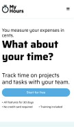How myhours.com looks like on a mobile device such as an iPhone.