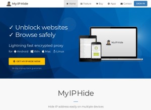How myiphide.com looks like on a tablet such as an iPad.