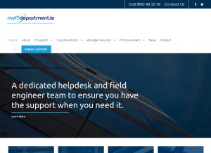 How myitdepartment.ie looks like on a tablet such as an iPad.