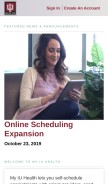 How myiuhealth.org looks like on a mobile device such as an iPhone.