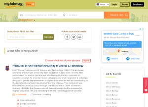 How myjobmag.co.ke looks like on a tablet such as an iPad.