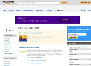 How myjobmag.com looks like on a tablet such as an iPad.