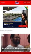 How myjoyonline.com looks like on a mobile device such as an iPhone.