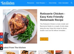 How myketokitchen.com looks like on a tablet such as an iPad.