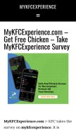 How mykfcexperiencex.com looks like on a mobile device such as an iPhone.