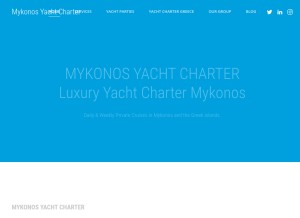 How mykonosyachtcharter.com looks like on a tablet such as an iPad.