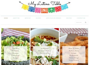 How mylatinatable.com looks like on a tablet such as an iPad.