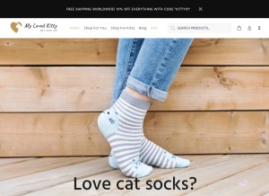 How mylovedkitty.com looks like on a tablet such as an iPad.
