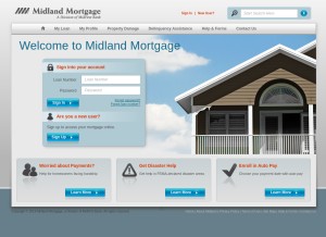 How mymidlandmortgage.com looks like on a tablet such as an iPad.