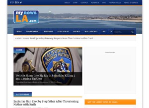 How mynewsla.com looks like on a tablet such as an iPad.