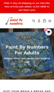 How mypaintbynumbers.com looks like on a mobile device such as an iPhone.