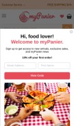 How mypanier.com looks like on a mobile device such as an iPhone.
