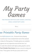 How mypartygames.com looks like on a mobile device such as an iPhone.