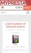 How mypresta.eu looks like on a mobile device such as an iPhone.