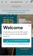 How myprotein.com looks like on a mobile device such as an iPhone.