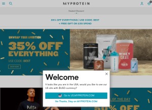 How myprotein.com looks like on a tablet such as an iPad.
