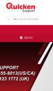 How myquickensupport.com looks like on a mobile device such as an iPhone.