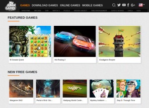 How myrealgames.com looks like on a tablet such as an iPad.