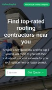How myroofingpal.com looks like on a mobile device such as an iPhone.