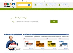 How mysafetysign.com looks like on a tablet such as an iPad.