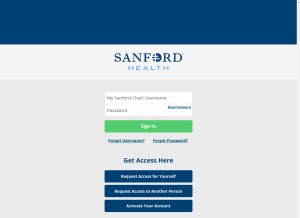 How mysanfordchart.org looks like on a tablet such as an iPad.