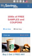 How mysavings.com looks like on a mobile device such as an iPhone.