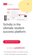 How myscholly.com looks like on a mobile device such as an iPhone.