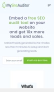 How mysiteauditor.com looks like on a mobile device such as an iPhone.