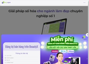 How myspa.vn looks like on a tablet such as an iPad.