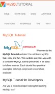 How mysqltutorial.org looks like on a mobile device such as an iPhone.