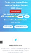 How mysterythemes.com looks like on a mobile device such as an iPhone.