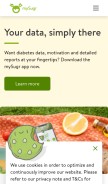 How mysugr.com looks like on a mobile device such as an iPhone.