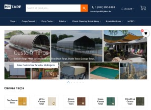How mytarp.com looks like on a tablet such as an iPad.