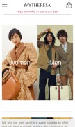 How mytheresa.com looks like on a mobile device such as an iPhone.