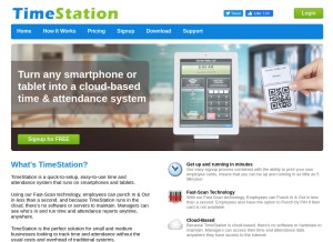 How mytimestation.com looks like on a tablet such as an iPad.