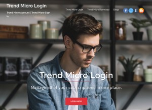 How mytrendmicrologin.com looks like on a tablet such as an iPad.
