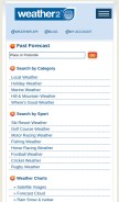 How myweather2.com looks like on a mobile device such as an iPhone.