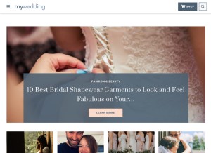 How mywedding.com looks like on a tablet such as an iPad.