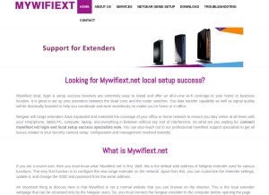 How mywifiextnet.net looks like on a tablet such as an iPad.