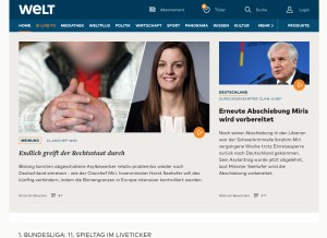 How n24.de looks like on a tablet such as an iPad.