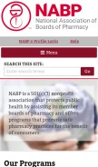 How nabp.net looks like on a mobile device such as an iPhone.