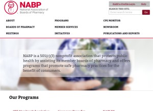 How nabp.pharmacy looks like on a tablet such as an iPad.