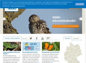 How nabu.de looks like on a tablet such as an iPad.