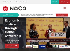 How naca.com looks like on a tablet such as an iPad.