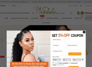 How nadula.com looks like on a tablet such as an iPad.