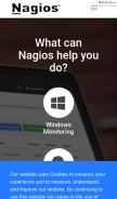 How nagios.org looks like on a mobile device such as an iPhone.